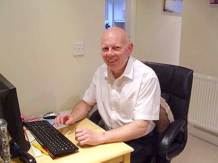 Bob Barlow of Admin Bookkeeping at his desk